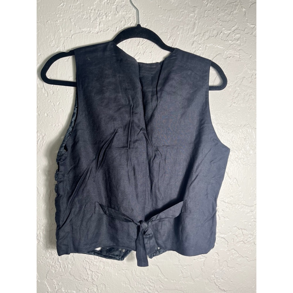 Vintage Agapo Black Open Weave Vest‎ Petite Small Boho Lagenlook Festival - Picture 3 of 6